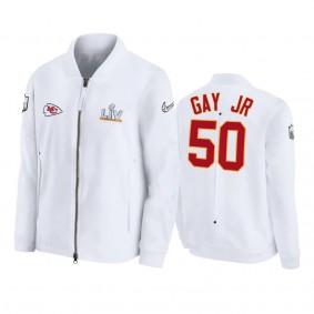 Kansas City Chiefs Willie Gay Jr. White Super Bowl LV Diamond Coaches Full-Zip Jacket