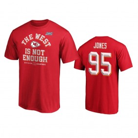 Kansas City Chiefs Chris Jones Red 2019 AFC West Division Champions Cover Two T-Shirt