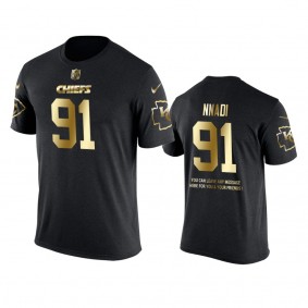 Kansas City Chiefs #91 Derrick Nnadi Metall Dark Nike Golden Special T-Shirt - Men