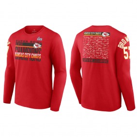 Orlando Brown Jr. Kansas City Chiefs Red Super Bowl LVII Champions Signature Roster Long Sleeve T-Shirt