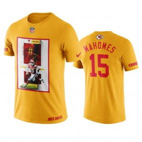Kansas City Chiefs Patrick Mahomes Gold Graphic T-Shirt