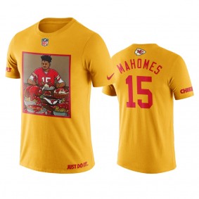 Kansas City Chiefs Patrick Mahomes Gold Ketchup T-Shirt