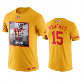 Kansas City Chiefs Patrick Mahomes Gold Art MVP T-Shirt