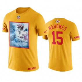 Kansas City Chiefs Patrick Mahomes Gold Pixel T-Shirt