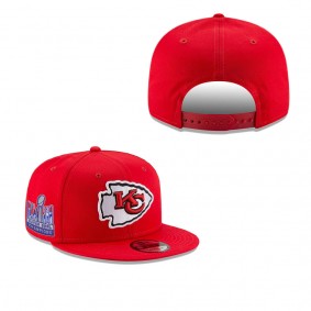 Men's Kansas City Chiefs Red Super Bowl LVIII Champions Side Patch 9FIFTY Snapback Hat
