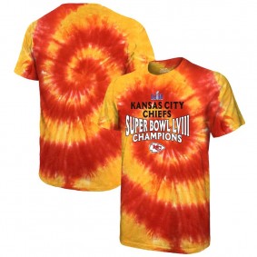 Men's Kansas City Chiefs Red Super Bowl LVIII Champions Soft Hand Tie-Dye T-Shirt