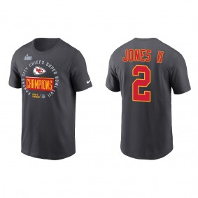 Ronald Jones II Kansas City Chiefs Anthracite Super Bowl LVII Champions Locker Room Trophy Collection T-Shirt