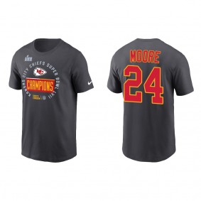 Skyy Moore Kansas City Chiefs Anthracite Super Bowl LVII Champions Locker Room Trophy Collection T-Shirt
