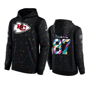 Kansas City Chiefs Travis Kelce Charcoal 2021 NFL Crucial Catch Therma Pullover Hoodie