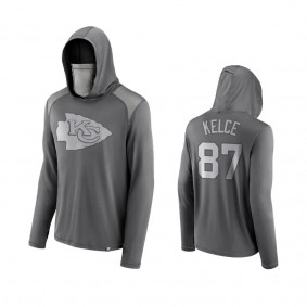 Travis Kelce Kansas City Chiefs Gray Rally On Transitional Face Covering Pullover Hoodie