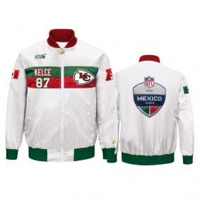 Kansas City Chiefs Travis Kelce White 2019 NFL Mexico Game NFL 100 Full-Zip Jacket