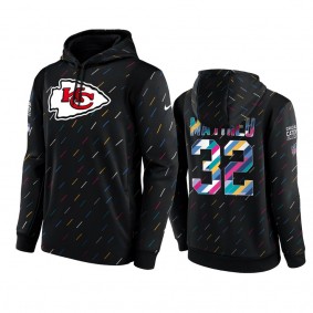 Kansas City Chiefs Tyrann Mathieu Charcoal 2021 NFL Crucial Catch Therma Pullover Hoodie