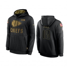 Kansas City Chiefs Tyreek Hill Black 2020 Salute To Service Sideline Performance Pullover Hoodie