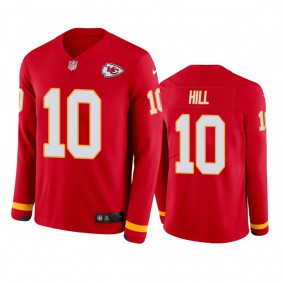 Kansas City Chiefs Tyreek Hill Red Therma Long Sleeve Jersey