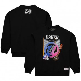 Unisex Usher Super Bowl LVIII Collection Mitchell & Ness Black Pullover Sweatshirt