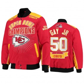 Kansas City Chiefs Willie Gay Jr. Red Super Bowl Champions Commemorative Full-Snap Jacket