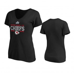 Women's Kansas City Chiefs Black Super Bowl LIV Gridiron T-Shirt
