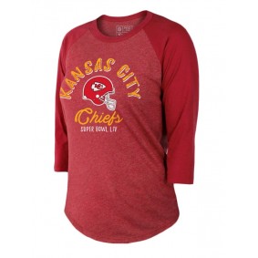 Women's Kansas City Chiefs Red Super Bowl LIV Tri-Blend Raglan T-Shirt