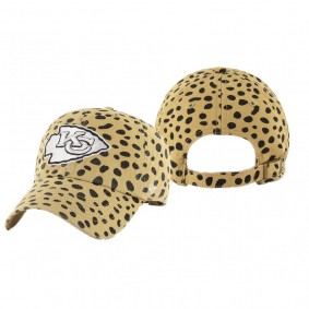 Women's Kansas City Chiefs Khaki Cheetah Clean Up Adjustable Hat