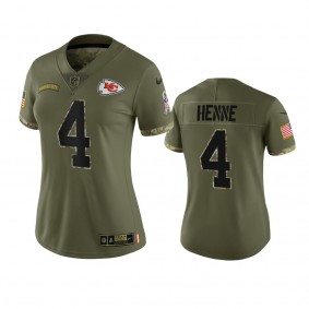 Women's Kansas City Chiefs Chad Henne Olive 2022 Salute To Service Limited Jersey