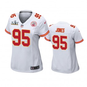 Women's Kansas City Chiefs Chris Jones White Super Bowl LV Game Jersey