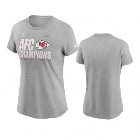 Women's Kansas City Chiefs Gray 2020 AFC Champions Trophy Collection T-Shirt