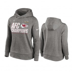 Women's Kansas City Chiefs Gray 2020 AFC Champions Trophy Collection Hoodie