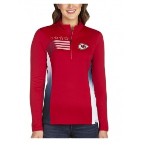 Women's Kansas City Chiefs Red Liberty Quarter-Zip Pullover Jacket