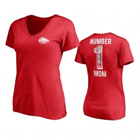 Women's Kansas City Chiefs Red Mother's Day V-Neck T-Shirt
