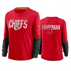 Women's Mecole Hardman Kansas City Chiefs Red City Mascot Breathe Long Sleeve T-Shirt