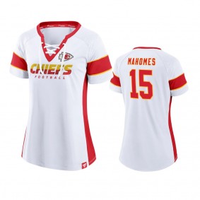 Women's Patrick Mahomes Kansas City Chiefs White Athena Player Raglan Chiefs T-Shirt