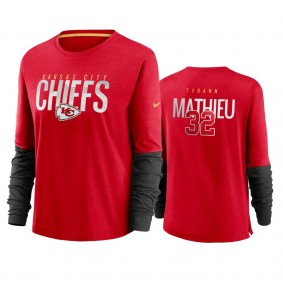 Women's Tyrann Mathieu Kansas City Chiefs Red City Mascot Breathe Long Sleeve T-Shirt