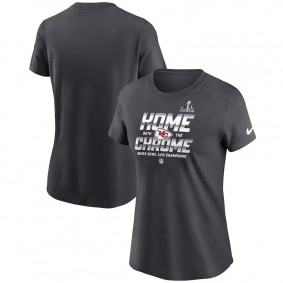 Women's Kansas City Chiefs Anthracite Super Bowl LVIII Champions Parade T-Shirt