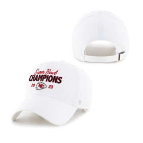 Women's Kansas City Chiefs White Super Bowl LVIII Champions Clean Up Adjustable Hat