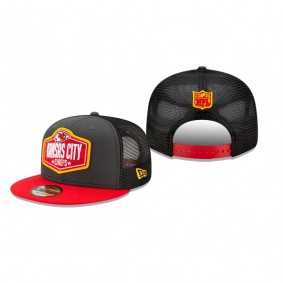 Youth Kansas City Chiefs Graphite Red 2021 NFL Draft 9FIFTY Snapback Adjustable Hat