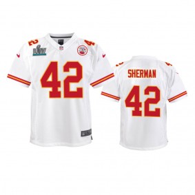 Youth Chiefs Anthony Sherman White Super Bowl LIV Game Jersey