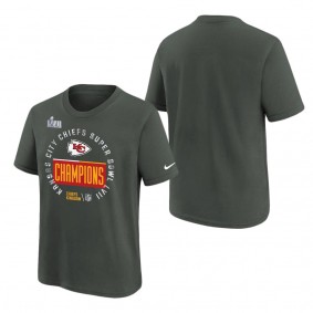 Youth Kansas City Chiefs Anthracite Super Bowl LVII Champions Locker Room Trophy Collection T-Shirt