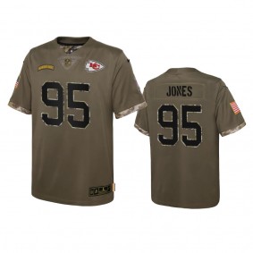Youth Kansas City Chiefs Chris Jones Olive 2022 Salute To Service Limited Jersey