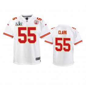 Youth Chiefs Frank Clark White Super Bowl LV Game Jersey