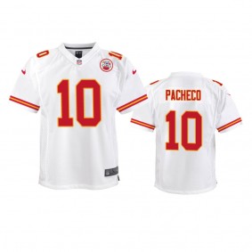 Youth Chiefs Isaih Pacheco White Game Jersey