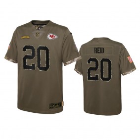 Youth Kansas City Chiefs Justin Reid Olive 2022 Salute To Service Limited Jersey