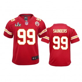 Youth Chiefs Khalen Saunders Red Super Bowl LV Game Jersey