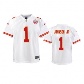 Youth Chiefs Lonnie Johnson Jr. White Game Jersey