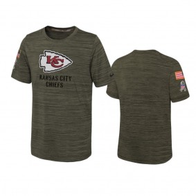 Youth Kansas City Chiefs Olive 2022 Salute To Service Velocity T-Shirt