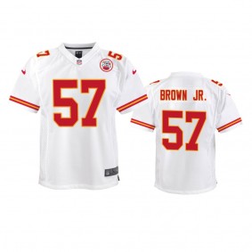 Youth Chiefs Orlando Brown Jr. White Game Jersey