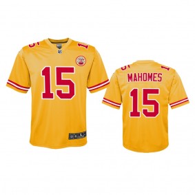 Youth Chiefs Patrick Mahomes Gold Inverted Game Jersey
