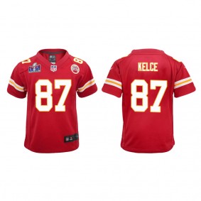 Youth Travis Kelce Kansas City Chiefs Red Super Bowl LVIII Game Jersey