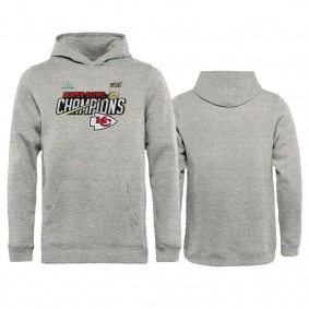 Youth Kansas City Chiefs Heather Gray Super Bowl LIV Champions Trophy Collection Locker Room Hoodie