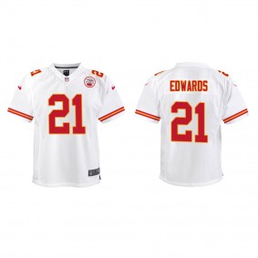Youth Mike Edwards Kansas City Chiefs White Game Jersey